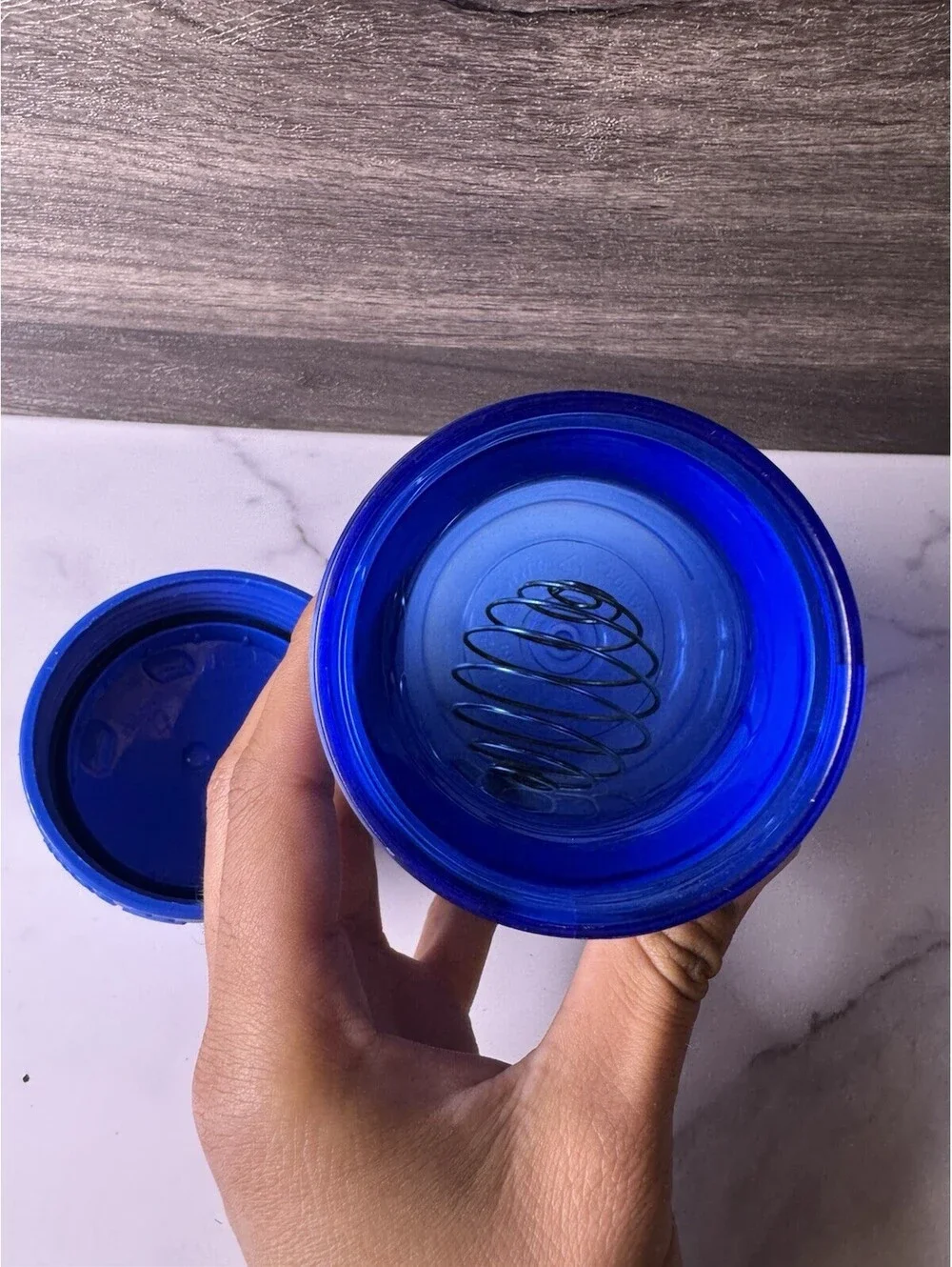 BlenderBottle SportMixer 17oz Blue Shaker Bottle BlenderBall ProFile Logo